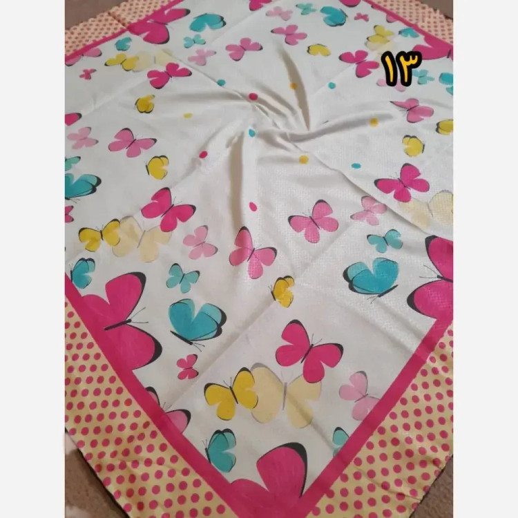 روسری دخترانه سوپرنخ فانتزی دست دوز قواره 100