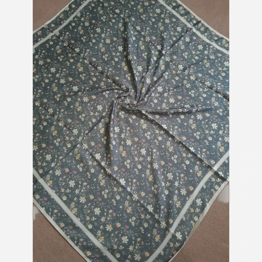 روسری نخی گل ریز تابستانی قواره 100 سانت