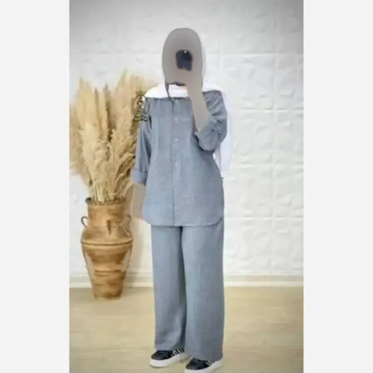 ست پیراهن و شلوار بگ زنانه پارچه شانتون سایز بزرگ 40 تا 50