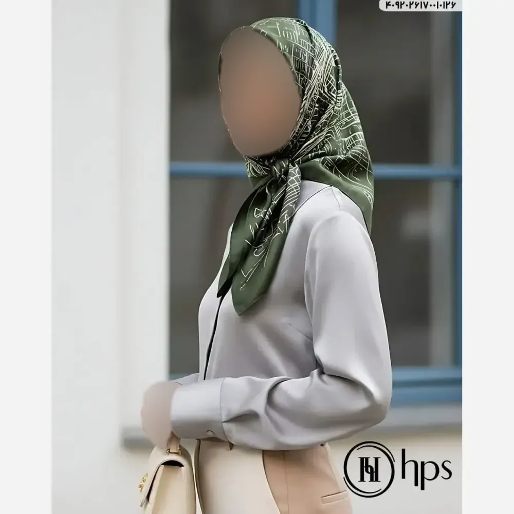 مینی اسکارف اسپرت ابریشم برند hps قواره 75 سانت ایستایی عالی