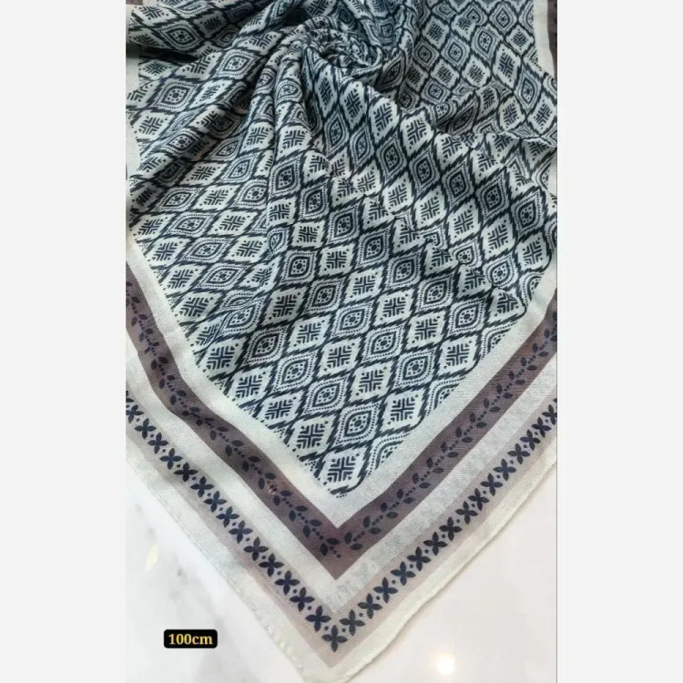 فروش عمده روسری نخی قواره یک متری دوردوخت (بسته 150 عددی)