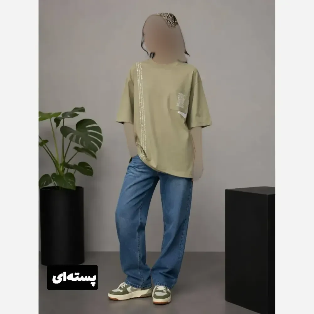 تیشرت لانگ زنانه نخی قواره دار مدل اورانوس 2 سایز بزرگ 38 تا 52