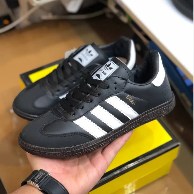 کفش آدیداس سامبا زنانه رویه چرم صنعتی رنگ مشکی