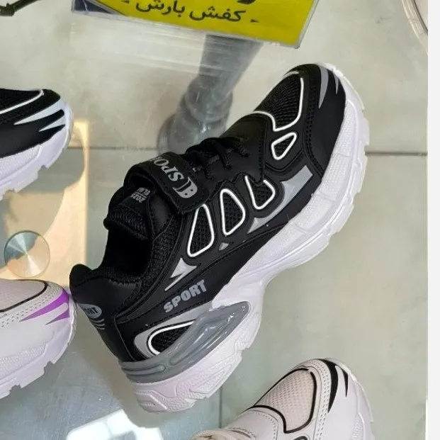 کفش اسپرت بچگانه نایک سایز 31 تا 35 دخترانه و پسرانه رنگ مشکی خاکستری