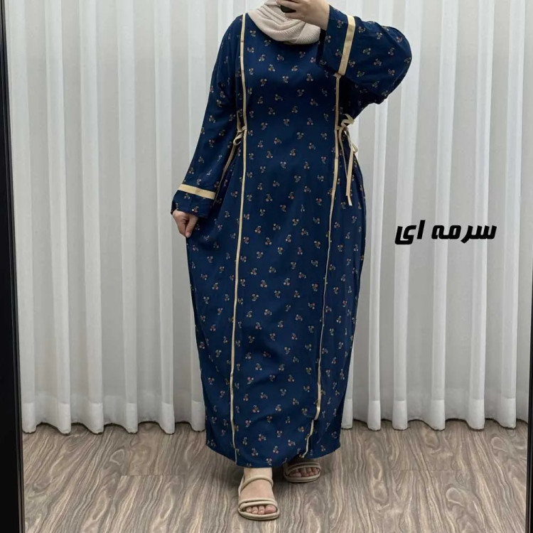 پیراهن ساحلی زنانه نخی گلریز فری سایز مناسب تا سایز 52 با کمر کشی