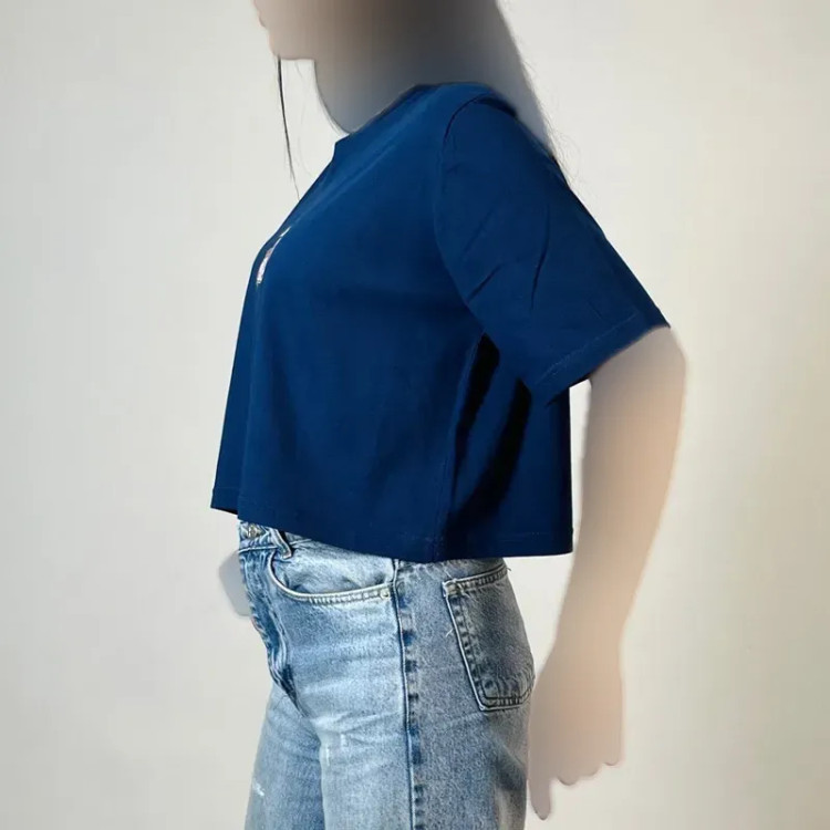 کراپ تیشرت زنانه نخ پنبه طرح موتور فری سایز