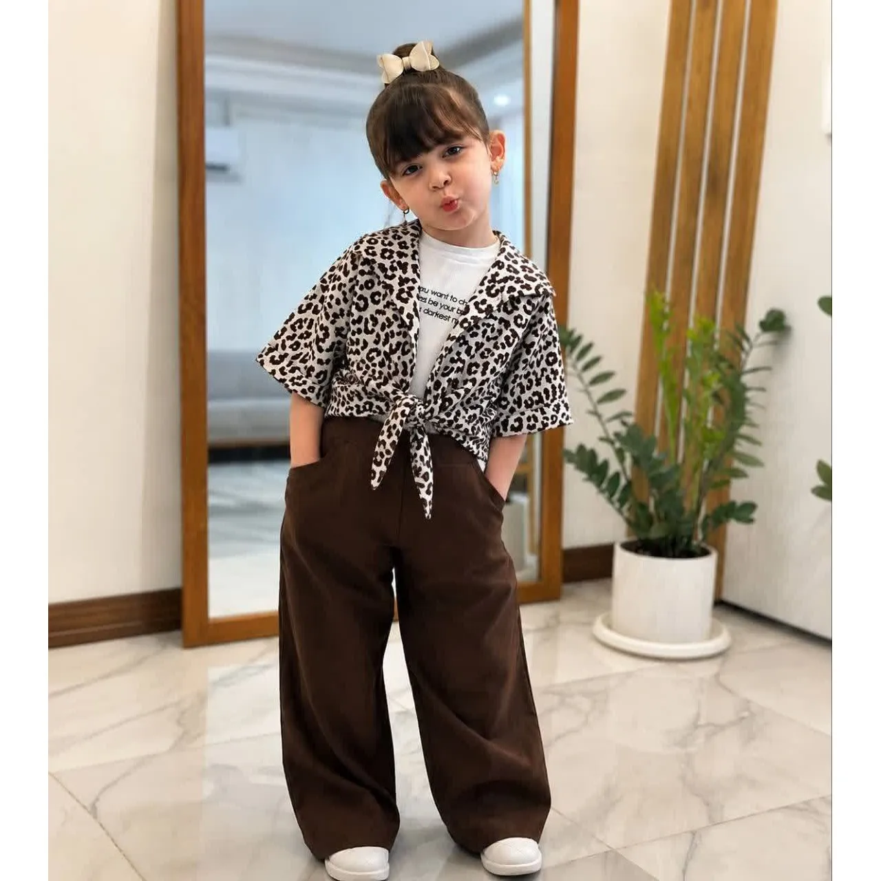 ست سه تیکه شومیز و تاپ و شلوار دخترانه تابستانی