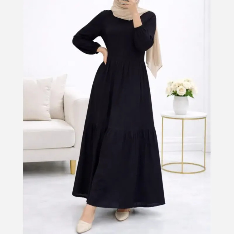 پیراهن ململ طرح آیدا یقه گره ای سایز 38 تا 48