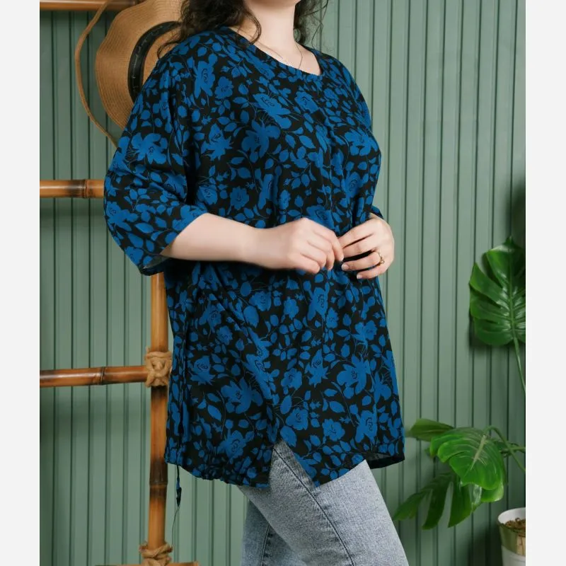 تونیک نخی گلدار نرم و راحت فری سایز
