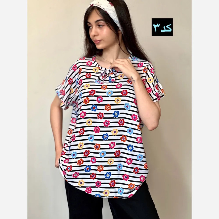 تیشرت نخی دلربا فری سایز زنانه خنک و لطیف