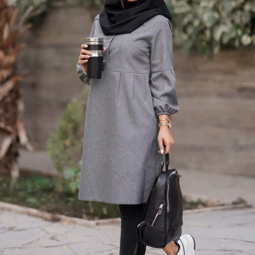 مانتو زنانه مدل شادی جنس پرشیا سایز 1 و 2 رنگ مشکی طوسی نسکافه ای سرمه ای
