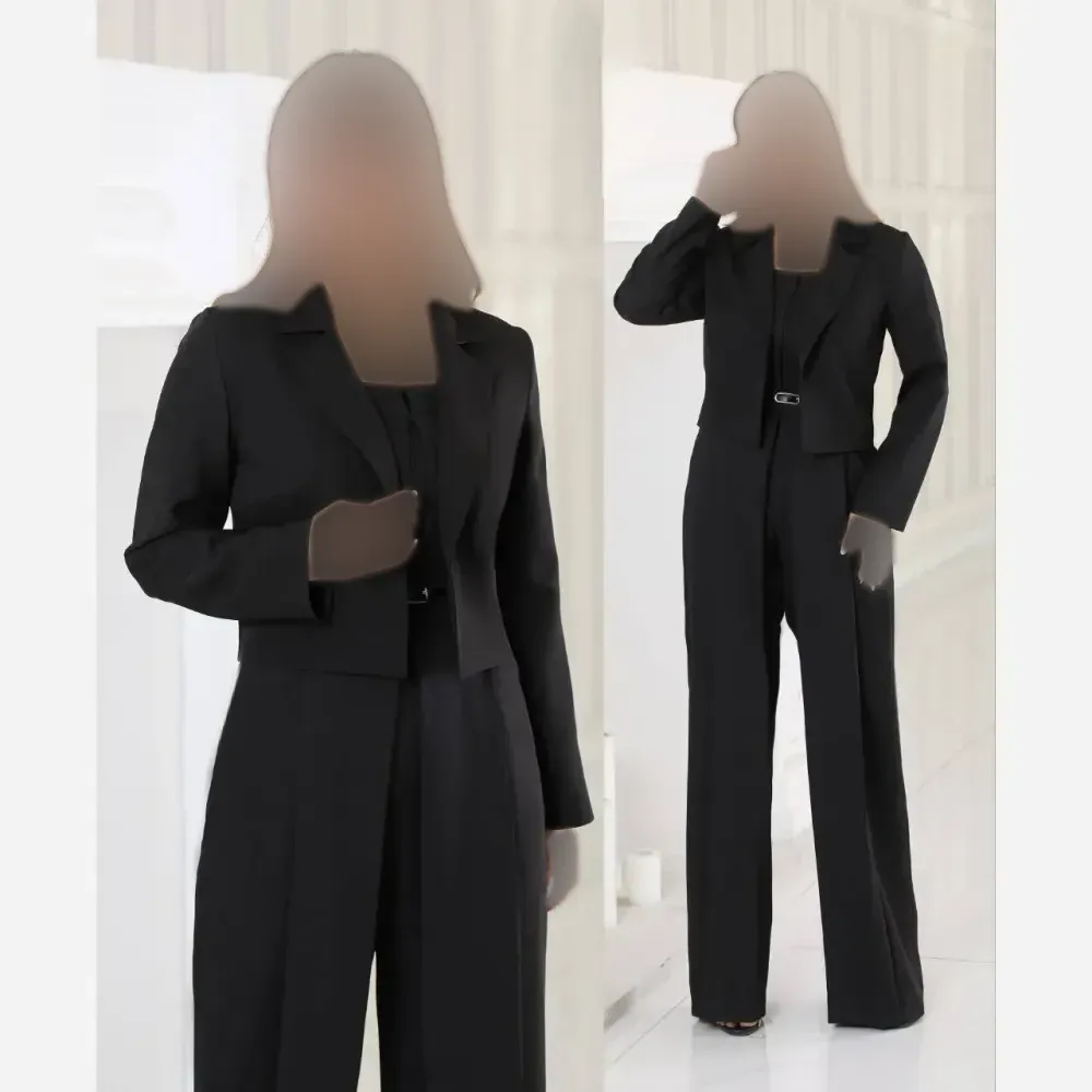 اورال مجلسی سه تیکه زنانه مدل آرمیتا جنس مازراتی گرم بالا رنگ مشکی