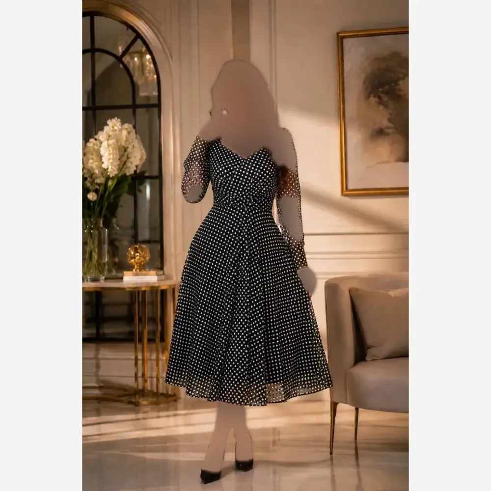 پیراهن ایسلا جنس فلوک مخمل برجسته قد 120 پشت زیپدار