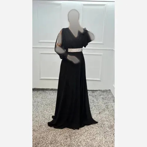 ماکسی حریر مجلسی کمربنددار قد 155 سایز بزرگ