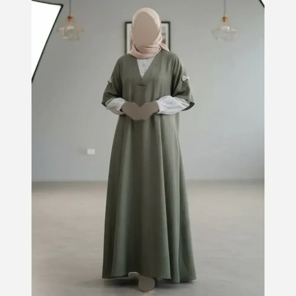 ستات طرح ستایش جنس شانتون و لینن قد 140 سایز بزرگ