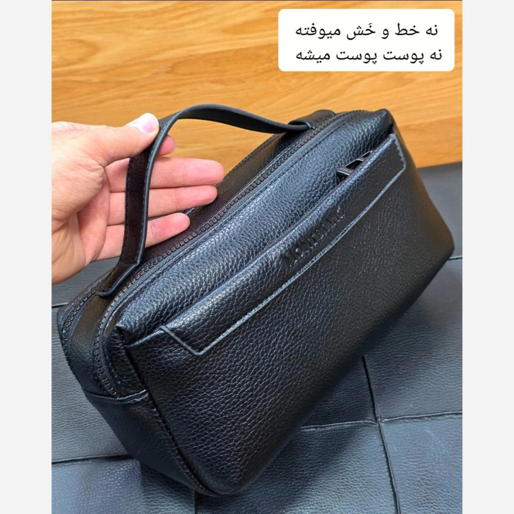 کیف دستی دوحالته چرم وارداتی مونت بلانک مدل دبل فیس 4 زیپ