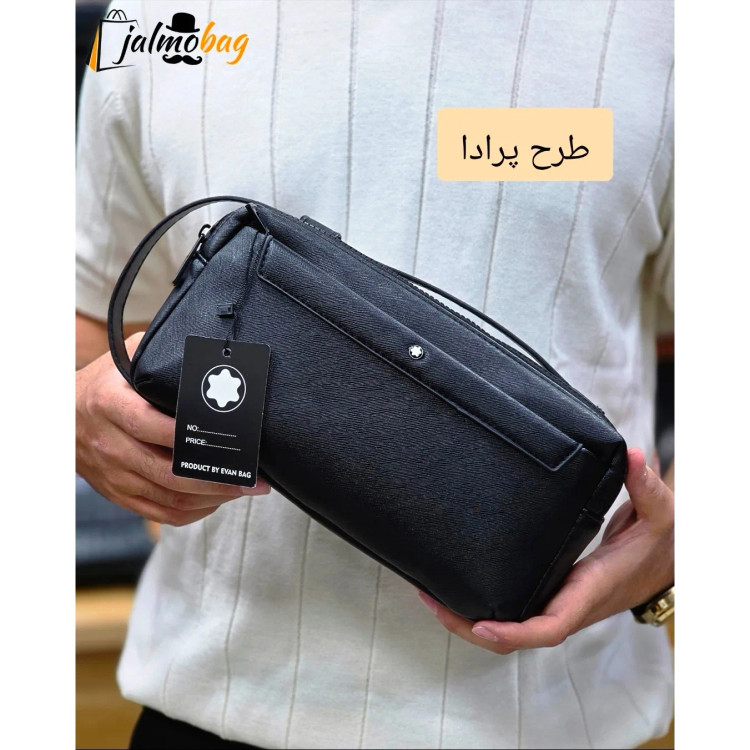 کیف دستی دوحالته چرم وارداتی مونت بلانک مدل دبل فیس 4 زیپ