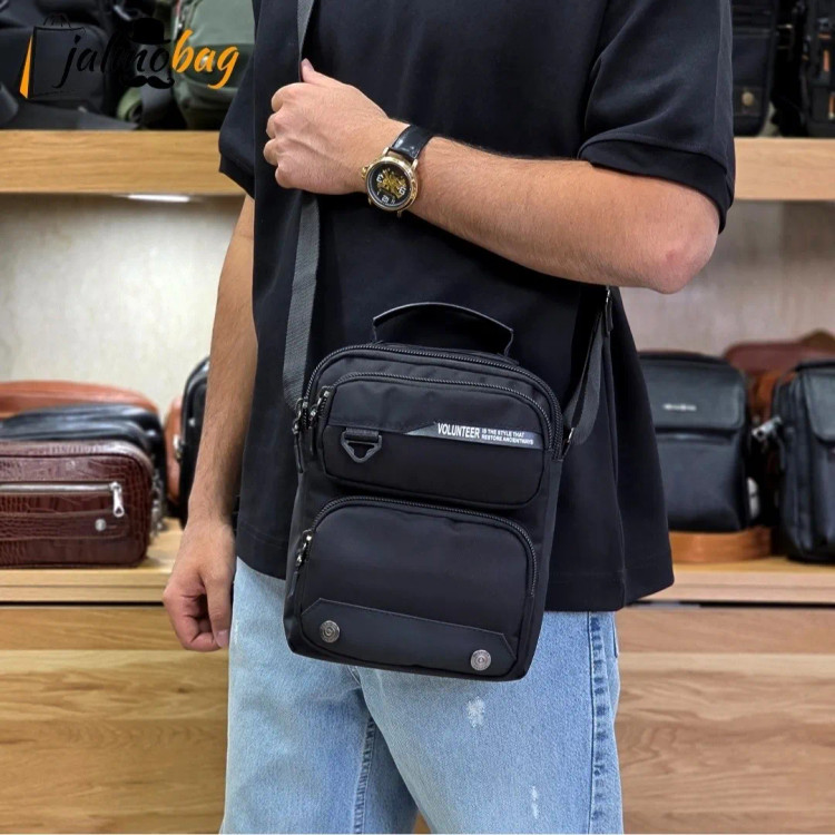 کیف دوشی دستی اسپرت برزنتی پارچه ای خارجی جیب دار