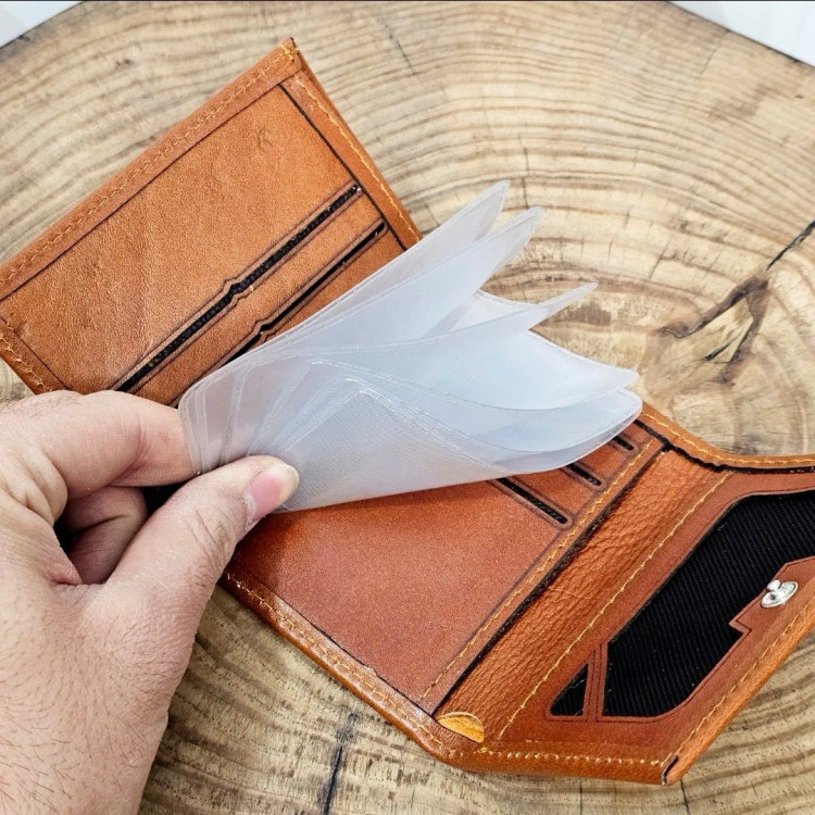 کیف پول جیبی و جاکارتی چرم طبیعی اصل مردانه کوچک