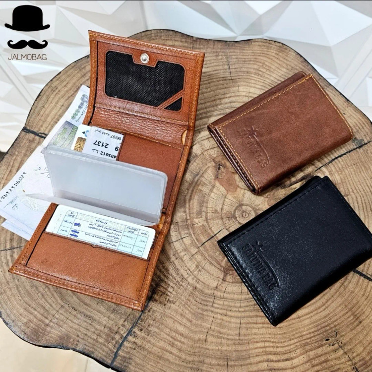 کیف پول جیبی و جاکارتی چرم طبیعی اصل مردانه کوچک