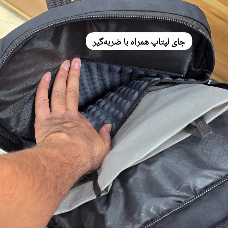 کوله پشتی دانشجویی و دبیرستانی اکولاک پارچه ریپس کرهای وارداتی ضد تعریق سه خونه دارای جای لپ تاپ