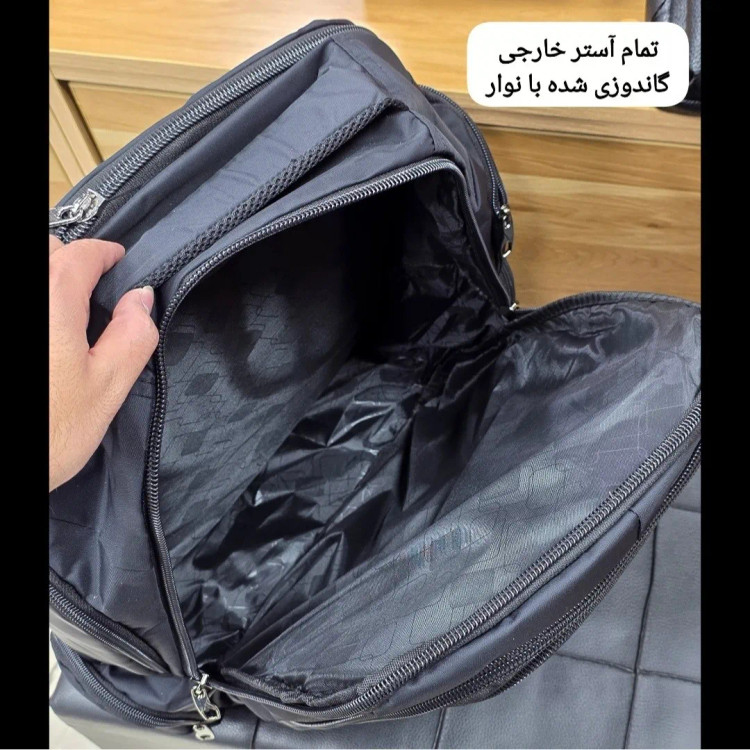 کوله پشتی دانشجویی و دبیرستانی اکولاک پارچه ریپس کرهای وارداتی ضد تعریق سه خونه دارای جای لپ تاپ