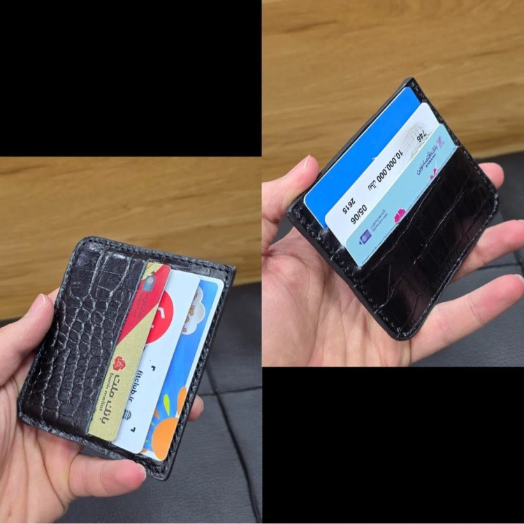 کیف دستی چرم طبیعی چرم ظفر دو خانه با جاکارتی و رمزدار
