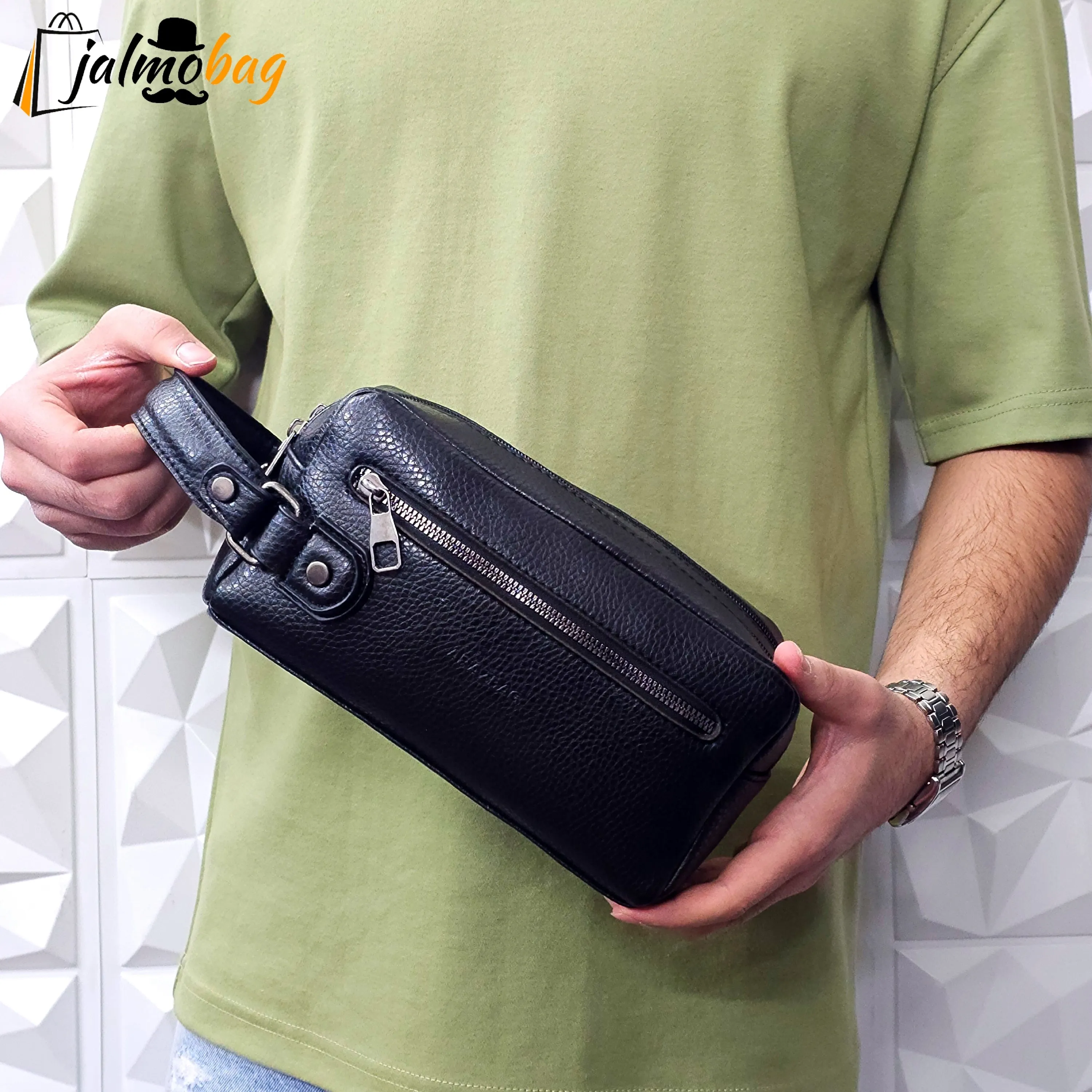 کیف دستی مردانه چرمی شوزبگ دو خانه چرم صنعتی خارجی