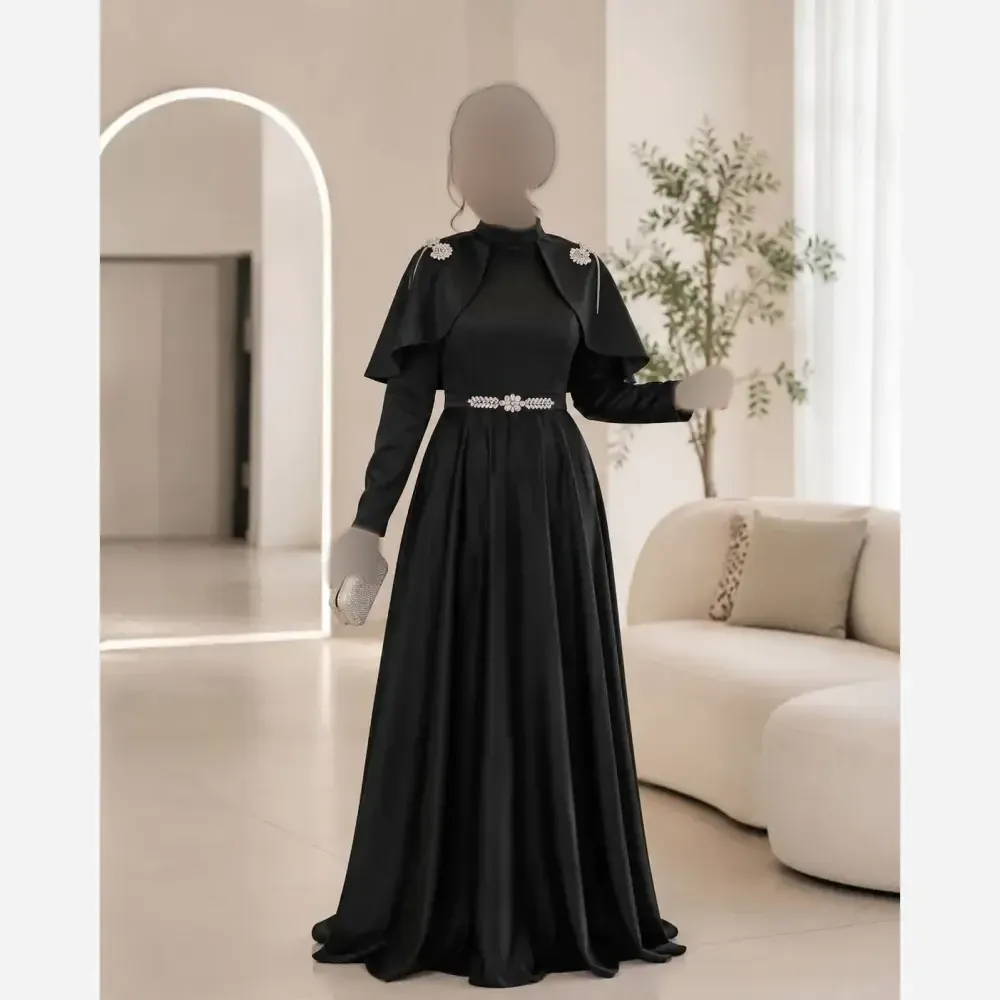 عبای مدل فرشته جنس مازاراتی اعلا مشکی رنگ سایز 1 تا 3 خرجکار سنگی