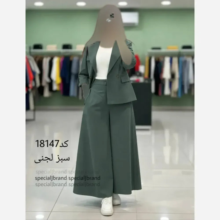 ست کت و دامن شلواری لینن سارا