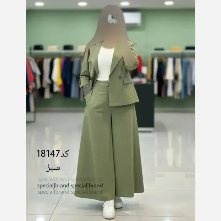 ست کت و دامن شلواری لینن سارا