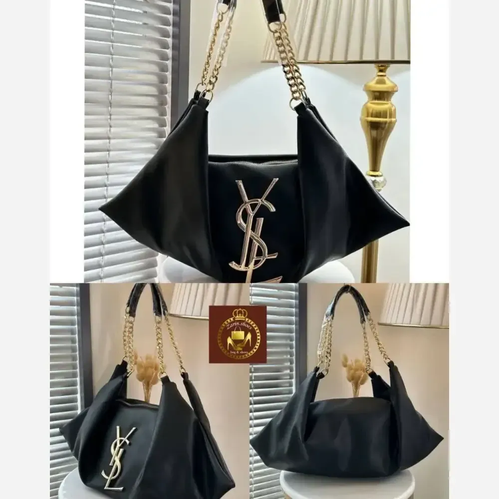 کیف یاشیل چرم طلایی و نقره ای سایز آزاد