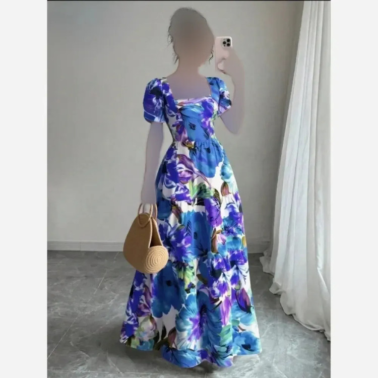 ماکسی مجلسی عروسکی باربی کرپ حریر فری سایز 40 تا 44
