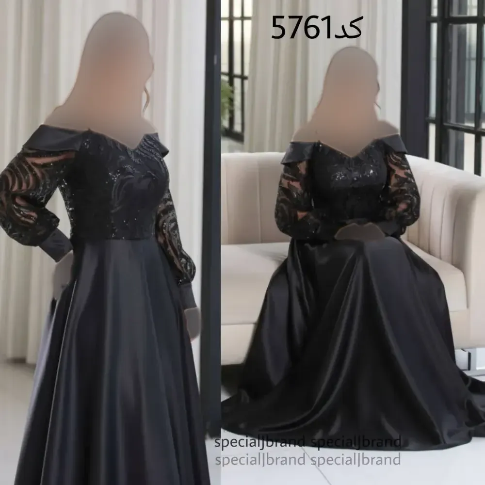 ماکسی مجلسی آلارا ساتن و فلوک چمنی مشکی
