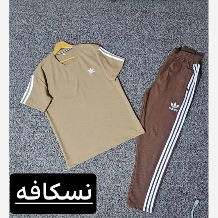ست مردانه زاگرس جنس بیسکویتی مدل آدیداس سه خط