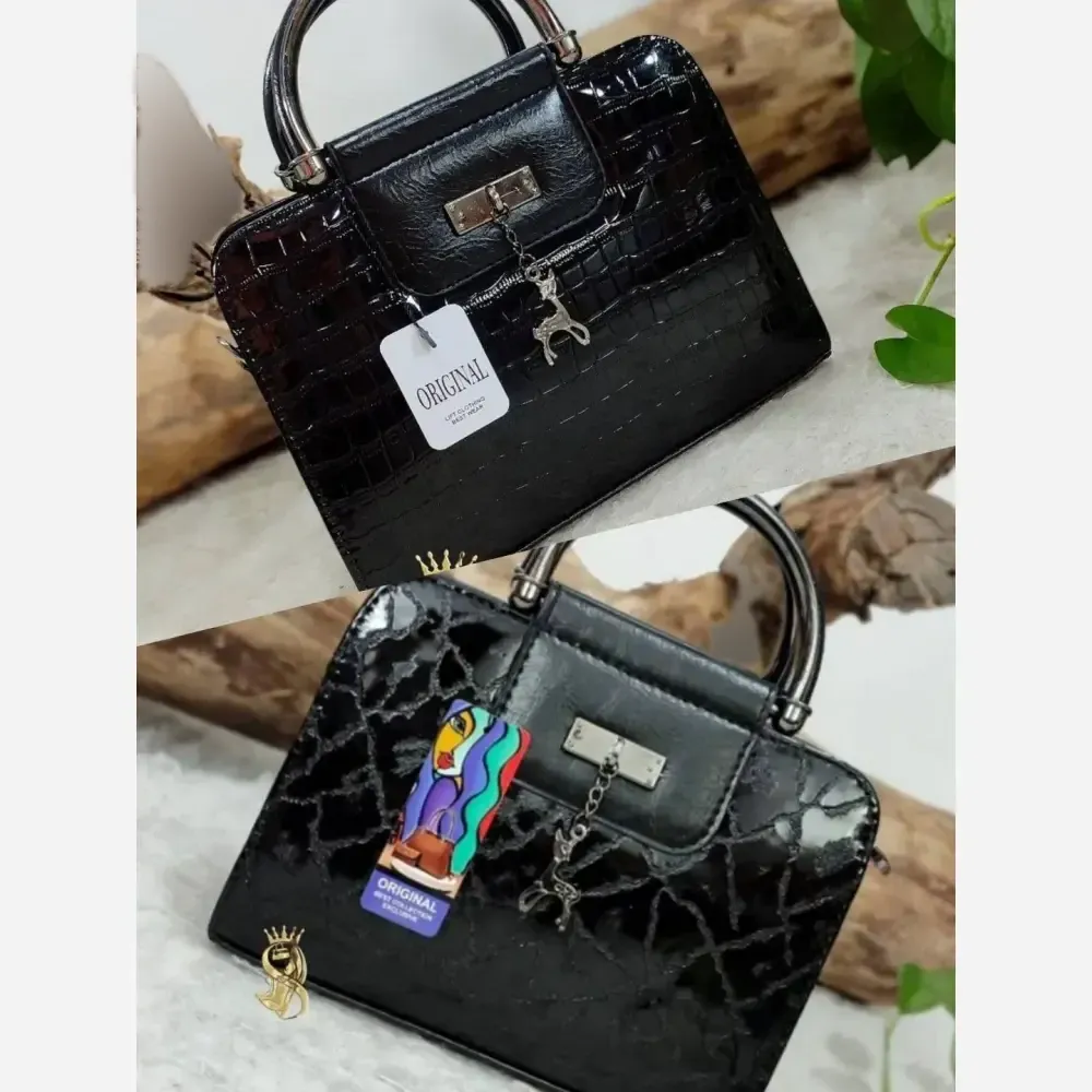 کیف ورنی مجلسی مدل اهو سنگی چروک ابعاد 19*25