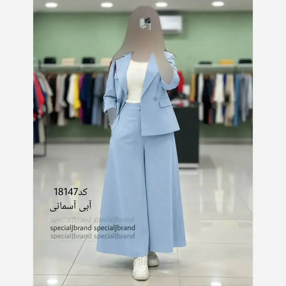 ست کت و دامن شلواری لینن سارا خنک و سبک