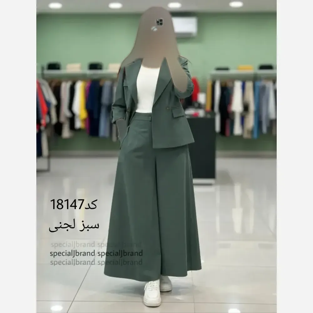 ست کت و دامن شلواری لینن سارا خنک و سبک