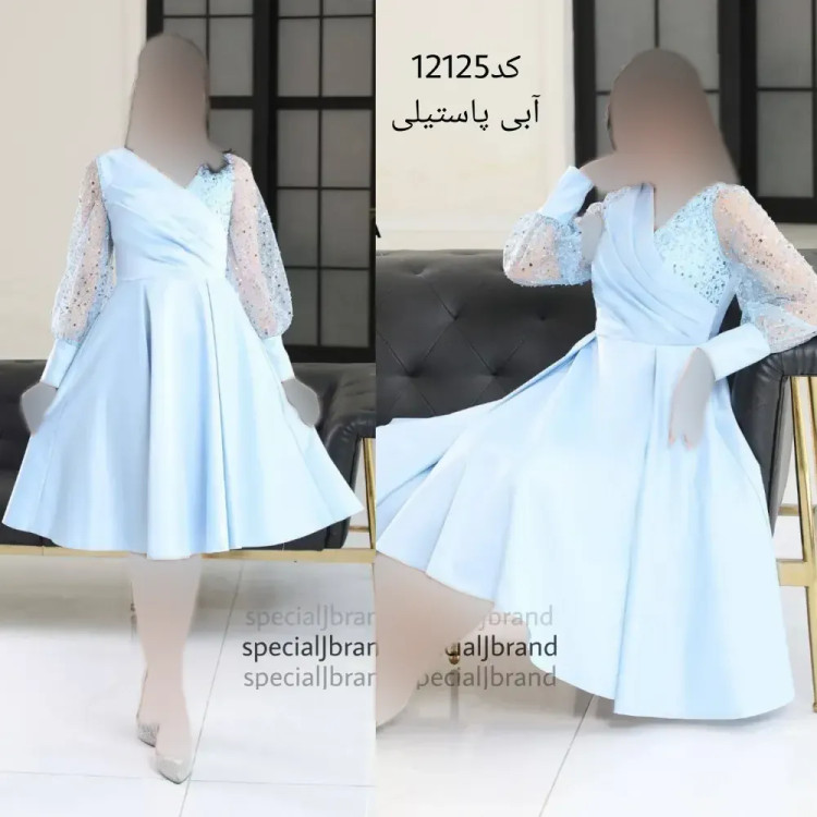 تونیک مجلسی همتا جنس ساتن و جسیمکو قد 105 زیپ دار
