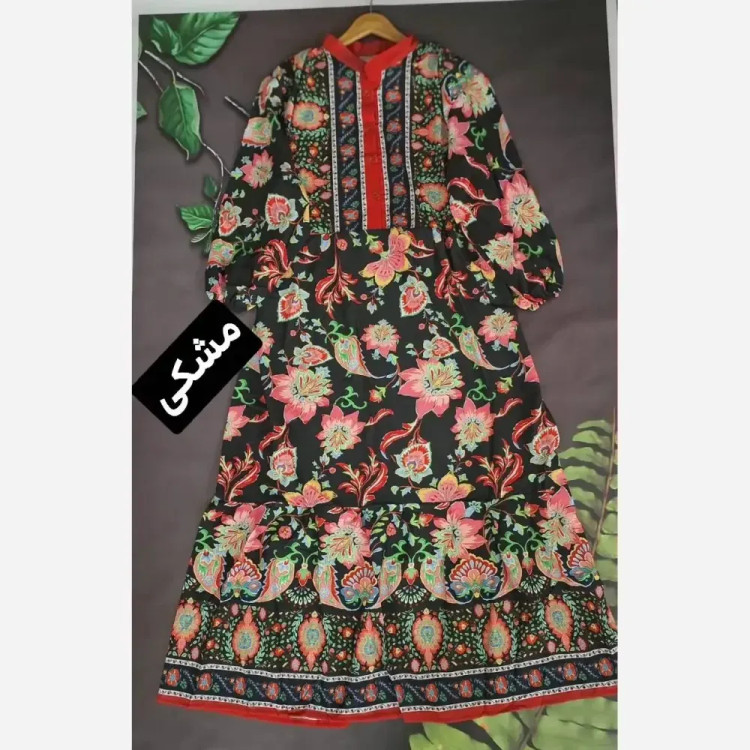 لباس ساحلی زنانه جنس بوگاتی فری سایز 38 تا 48 یقه 4 دکمه با کمربند رنگ مشکی قرمز اناری قرمز سبز
