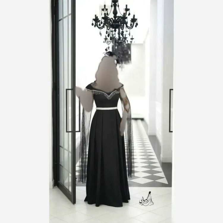 ماکسی فرمالیته مجلسی مدل فرشته جنس کرپ دالقیچ نگیندار سایزبندی