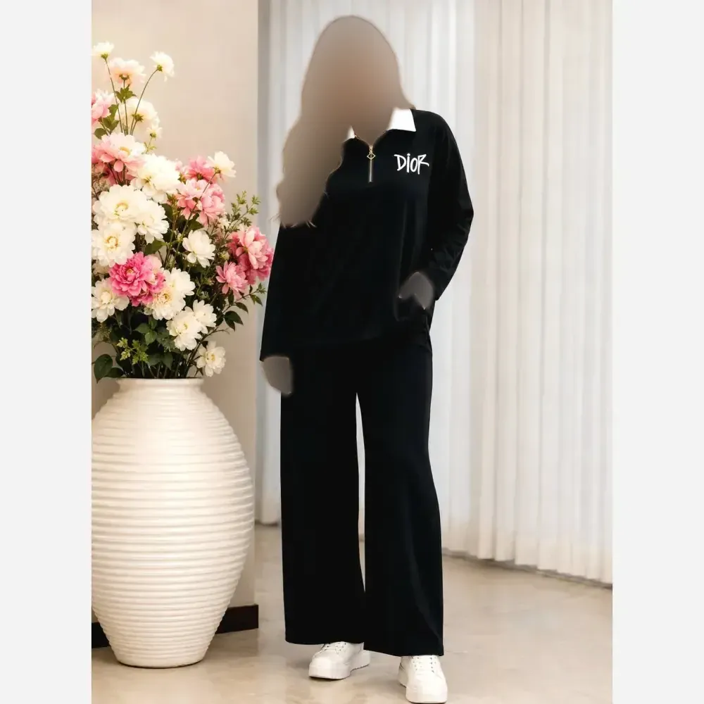 ست نیم زیپ dior جنس گلکسی نخ پنبه فری سایز