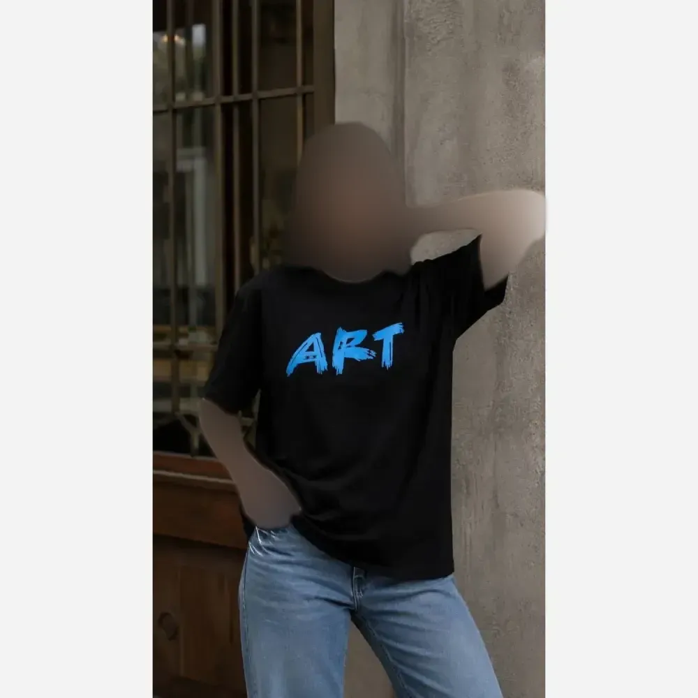 تیشرت باکسی پنبه 100٪ طرح ART فری سایز