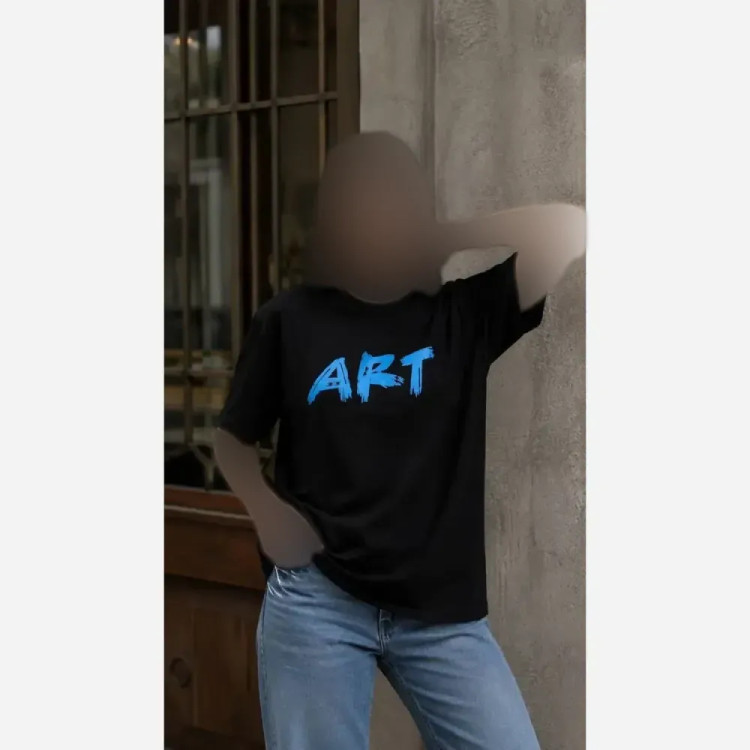 تیشرت باکسی پنبه 100٪ طرح ART فری سایز