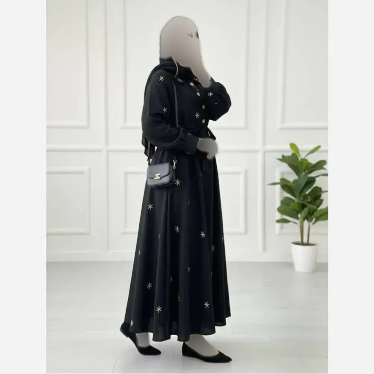 ساحلی زنانه مدل کاملیا جنس شانتون آستیندار فری سایز