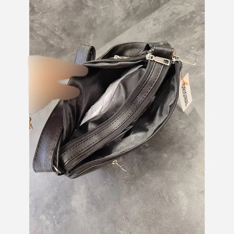 کیف دوشی اسپرت مدل چیتا چرم صنعتی مشکی ابعاد 22×28