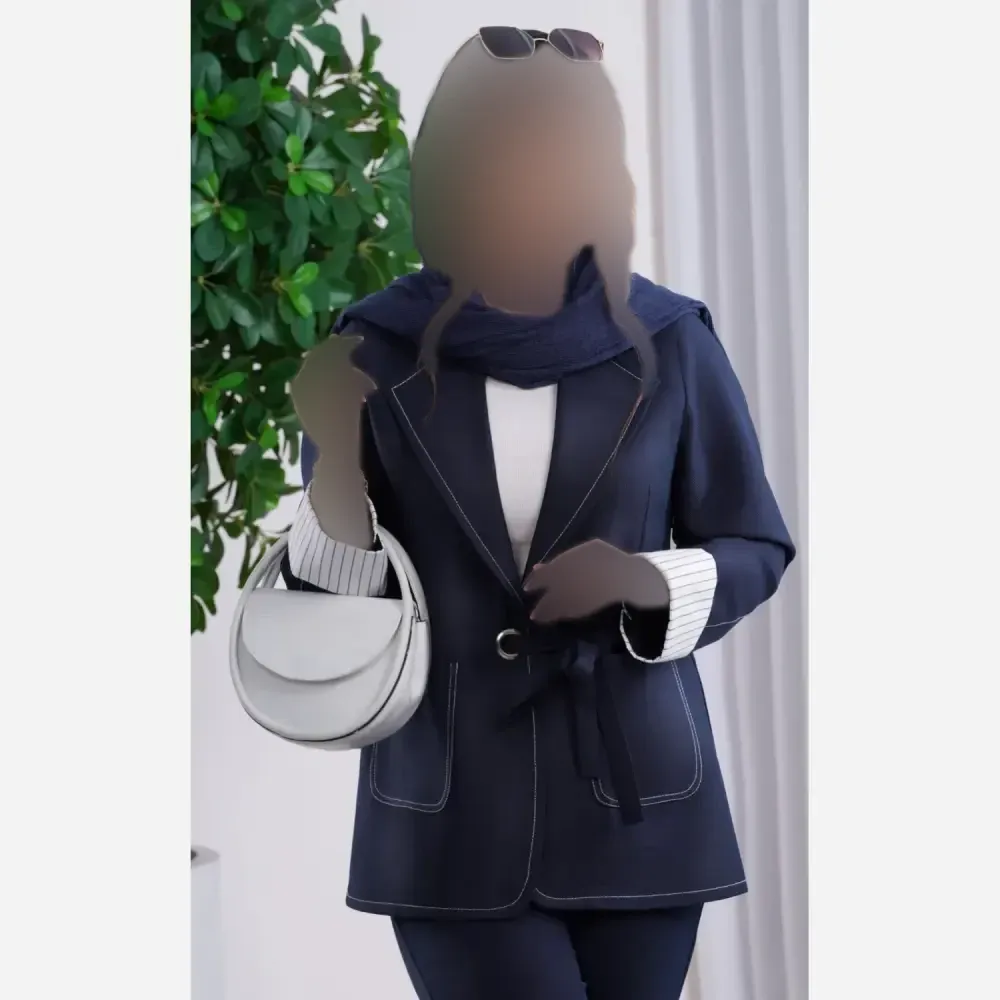 کت تک زنانه کرپ مازراتی کج راه مدل گندم رنگ بندی و سایز بندی مختلف