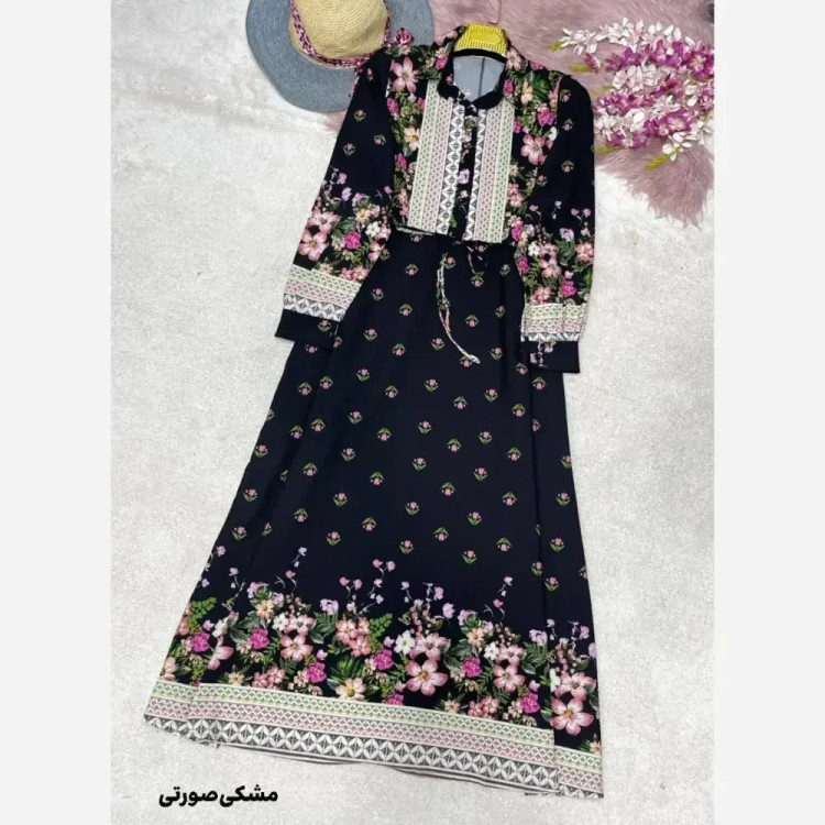 پیراهن ساحلی لاله فلور نخ درجه یک فری سایز 38 تا 46 سورمه ای مشکی قرمز مشکی صورتی
