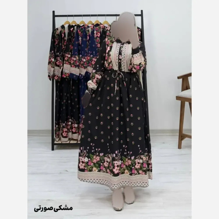 پیراهن ساحلی لاله فلور نخ درجه یک فری سایز 38 تا 46 سورمه ای مشکی قرمز مشکی صورتی