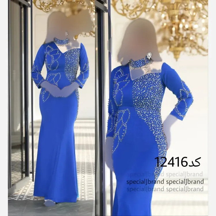 ماکسی مجلسی طناز جنس غواصی گرم بالا سنگ و نگین کاری زیپ دار